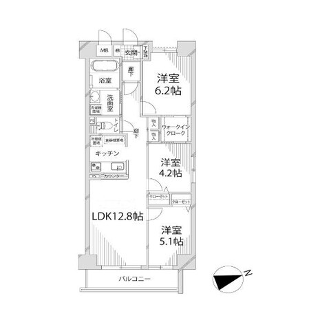 キャッスルコート岩端の物件間取画像